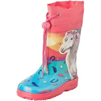 Beck Regenlaarzen 'Sunrise' blauw / geel / pink / wit