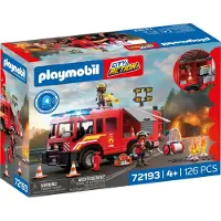 Playmobil brandweerwagen speelgoedauto met accessoires en licht.