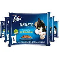 Purina Felix Fantastic Seafood Feast 4x85g Katten Snack 12 Eenheden