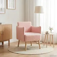 vidaXL Accentstoel Roze Bouclé