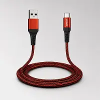 Grixx laadkabel USB-A naar USB-C 1 m USB 2.0 laden en data rood-zwart