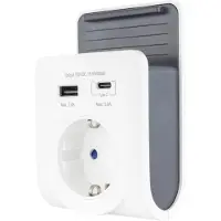 REV USB-oplader met 240V stopcontact en USB-A & C poorten. Artikelnummer: 0020770112
