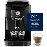 De'Longhi Magnifica S ECAM11.112.B, volautomatische koffiemachine met melkopschuimer voor cappuccino, espresso directe keuzeknoppen en draairegelaar, 2-kops functie, zwart