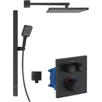 Kielle Arkas I - Thermostatisch inbouwkraan, voor 3 functies, met accessoires en huis, mat zwart 20611SPT34