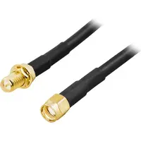 Deltaco RP-SMA (m) - RP-SMA (v) verlengkabel - LMR195/RF195 - 50 Ohm / zwart - 10 meter
