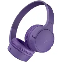 Belkin Soundform Mini BT, draadloze hoofdtelefoon voor kinderen, on-ear model, USB-C, paars, modelnummer AUD002hqPUV3