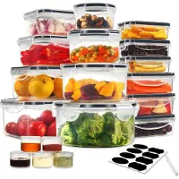 YASHE Set van vershoudcontainers, SE-38PCS, 38-delig, 9,66 liter, PP