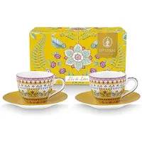 Pip studio Espressokop Home Espresso Cups And Saucers Lily & Lotus Yellow (Set van 2)
