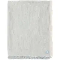 Jollein Deken Ledikant 120x120cm Fringe Stripe Sea Green/Ivory GOTS