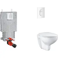 GROHE Uniset - Set voor inbouwinstallatie, toilet, SoftClose zitting en Arena Cosmopolitan knop, alpenwit SANI15BB3102