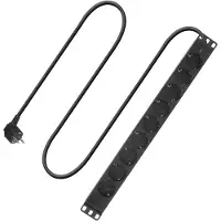 ACT Stekkerdoos PDU 19" CEE7/7 9-voudig type F, 3m H05VV-F 3G1.5