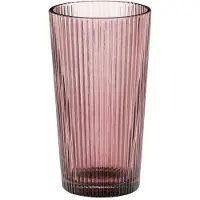 Mica Decorations Grigio Drinkglas Roze - Longdrinkglas met Ribbelstructuur - Glazen Drinkglas voor Water, Sap en Cocktails - Tijdloos Ontwerp - Serie Grigio - H14 x Ø8 cm - Roze