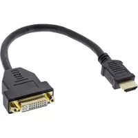 InLine 17670I HDMI-DVI adapterkabel, HDMI-connector naar DVI-aansluiting, 0,2 meter