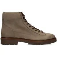 Manfield Grijze leren veterboots | Maat 44