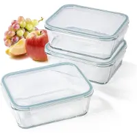 Gourmet Maxx GOURMETmaxx Glazen luchtdichte containers "Klick-it", 6-delig, 1600 ml, transparant *B-kwaliteit*