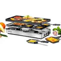 Rommelsbacher Pizza Raclette RCP 1800 (zwart/roestvrij staal, 1.800 Watt, met pizzafunctie en bodemwarmte)