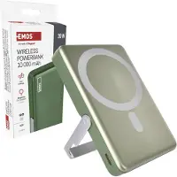 Emos WI 1031 powerbank, 10.000 mAh, 20 W + draadloos opladen, legergroen, B0552AG