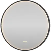 Basic Line Orbis Spiegel Rond - Direct LED Verlichting Rondom - 60x60cm - Mat Zwart - Glas - Rond - Spiegels, Badkamerspiegels - 8718835668266
