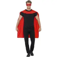 Smiffy Superhero cape met masker rood