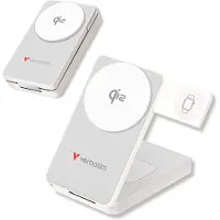 Verbatim Charge 'n Go Qi2 10000mAh 3-in-1 Magnetisch Draadloos Powerbank USB-C PD3.0 30W Wit 32296