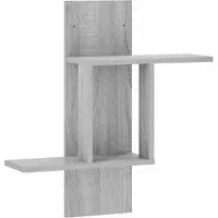 vidaXL Wandplank Grijs Sonoma 59 x 17 x 63 cm Bewerkt hout