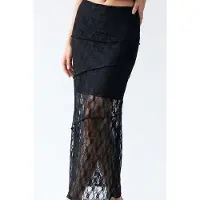 MixRay Hooggetailleerde Kanten Midi Rok