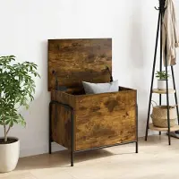 vidaXL Opbergbox Gerookt eiken 80 x 40 x 49,5 cm Bewerkt hout