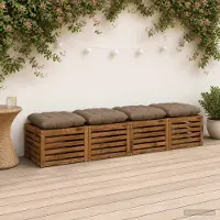 vidaXL Zitkussens VIANEN 4 st 100% Polyester Taupe 40 x 40 x 12 cm