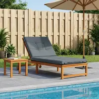 vidaXL Ligstoel Kussen GEMERT 100% Polyester Blauw 190 x 80 x 9 cm