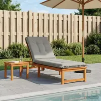 vidaXL Ligstoel Kussen GEMERT 100% Polyester Grijs 190 x 50 x 9 cm