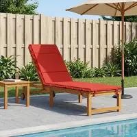 vidaXL Ligstoel Kussen GEMERT 100% Polyester Rood 200 x 50 x 3 cm