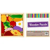 Creative Labs Houten Puzzel 12 Stuks Groenten - Educatief Speelgoed
