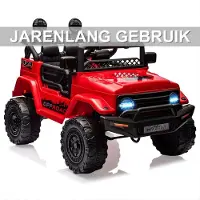 Happiq Elektrische kinderauto 12V met afstandsbediening - met afstandsbediening, gordel, muziek MP3/USB/TF en LED-licht - Geel