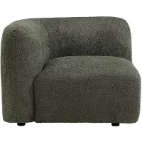 Vente-unique Hoekfauteuil in groene boucléstof DANEPI