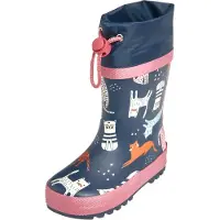 Playshoes Regenlaarzen 'Katzen' marine / oranje / eosine / offwhite