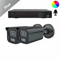 Dutch Security Systems 2x Beveiligingscamera set - Draadloos - Sony Bullet Plus AI-ISP Full Color 2K - Zwart -