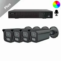Dutch Security Systems 4x Beveiligingscamera set - Draadloos - Sony Bullet Plus AI-ISP Full Color 2K - Zwart -