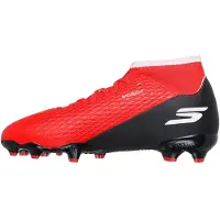 SKECHERS SKX_2 High Academy Gras Voetbalschoenen (FG) Kids Rood Zwart Wit