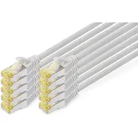 Digitus DK-1644-A-005-10 RJ45 Netwerkkabel, patchkabel CAT 6A S/FTP 0.50 m Grijs 10 stuk(s)