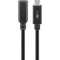 Goobay USB-C verlengkabel | USB3.1 10 Gbps | PD 60W | zwart | 1 meter