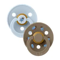 BIBS - Studio Colour Pacifier Beetle Mix - Baby Blue/Dark Oak - Size 2