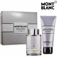 Mont Blanc Herengeuren Explorer Platinum Geschenkset Eau de Parfum Spray 60 ml + Douchegel 100 ml