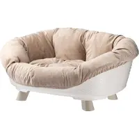 Ferplast hondenbed en kattenbed met kussen, wasbaar hondenbed, verhoogd hondenbed