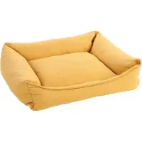 Flamingo hondenbed Baldar, rechthoekig, geel, afmetingen: 80 x 67 x 22 cm
