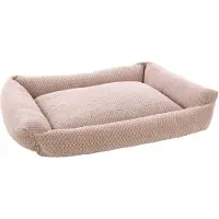 Flamingo hondenbed, jacquardweefsel, rechthoekig, taupekleurig, afmetingen: 100 x 80 x 25 cm