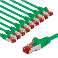 Goobay 66013 CAT6 netwerkkabel, set van 10 stuks / patchkabel, afgeschermd (S/FTP/CU), Ethernet
