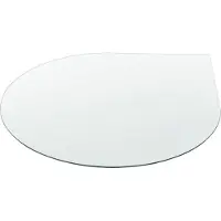 Neu.haus haus] Glazen plaat, diameter 90 cm, rond, druppelvorm. Glazen schijf, tafelblad, veiligheidsglas (ESG), glasplaat voor open haard, glas voor open haard, doe-het-zelf tafel