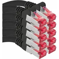 1aTTack.de 0,5 meter - 10 stuks - Cat6 Ethernet LAN-kabel RJ45 - Zwart - Hoge snelheid