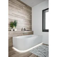 Riho Desire Corner Halfvrijstaand Bad 184x84cm - Acryl - Links - Wit - LED Verlichting - Baden, Halfvrijstaande Baden - 8714148580158