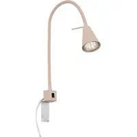 Valotorni LED leeslamp met schakelaar, verstelbaar, rechthoekig, GU10 fitting, 400 lumen, warm wit licht, wandlamp, bedlamp, leeslamp, 40,3 cm, beige